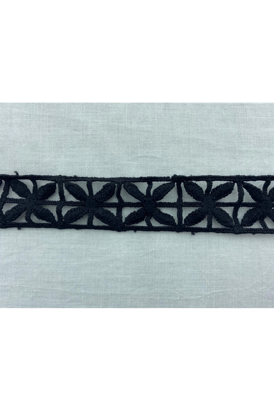 6024-METRE Brode Yerli Güpür Bant Mat Polyester Siyah