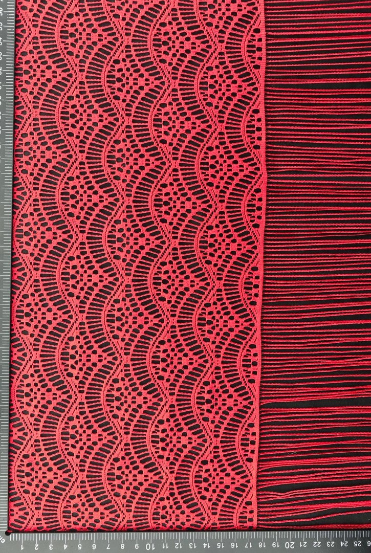 Sakallı Kırmızı Mikro Polyester Dantel