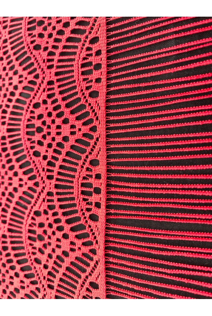 Sakallı Kırmızı Mikro Polyester Dantel