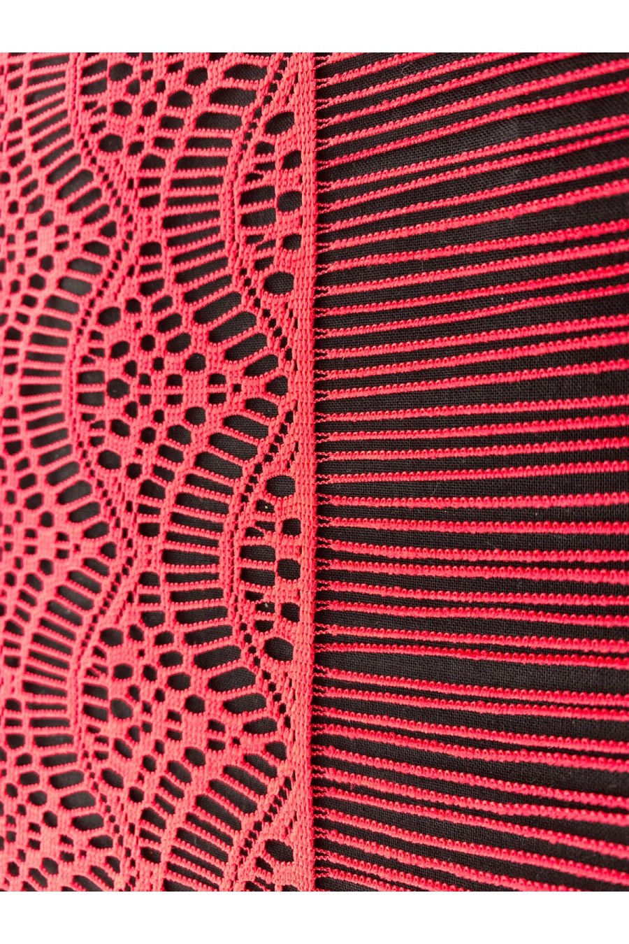 Sakallı Kırmızı Mikro Polyester Dantel