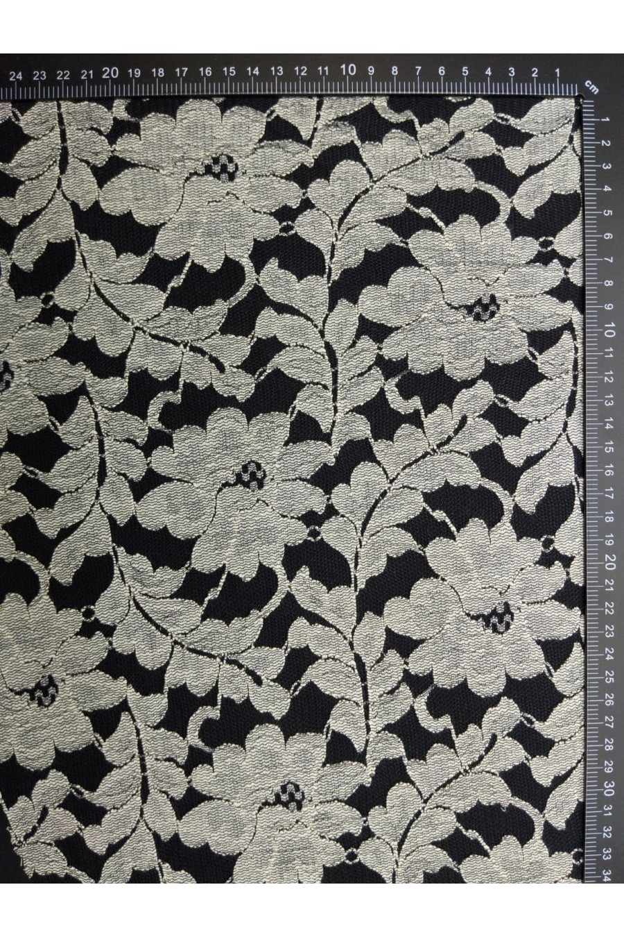 3432 DANTEL/YERLİ/LEZ/POLYESTER/SİYAH-BEYAZ/150 CM