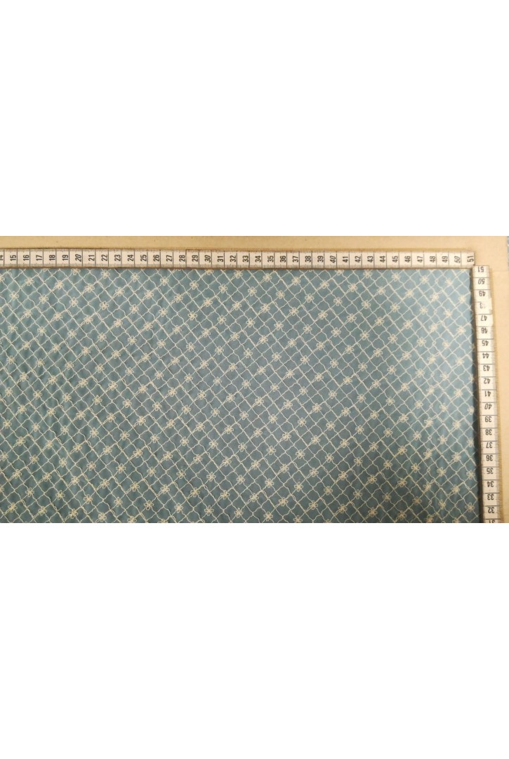 Mavi Şifon Üzeri Polyester Brode