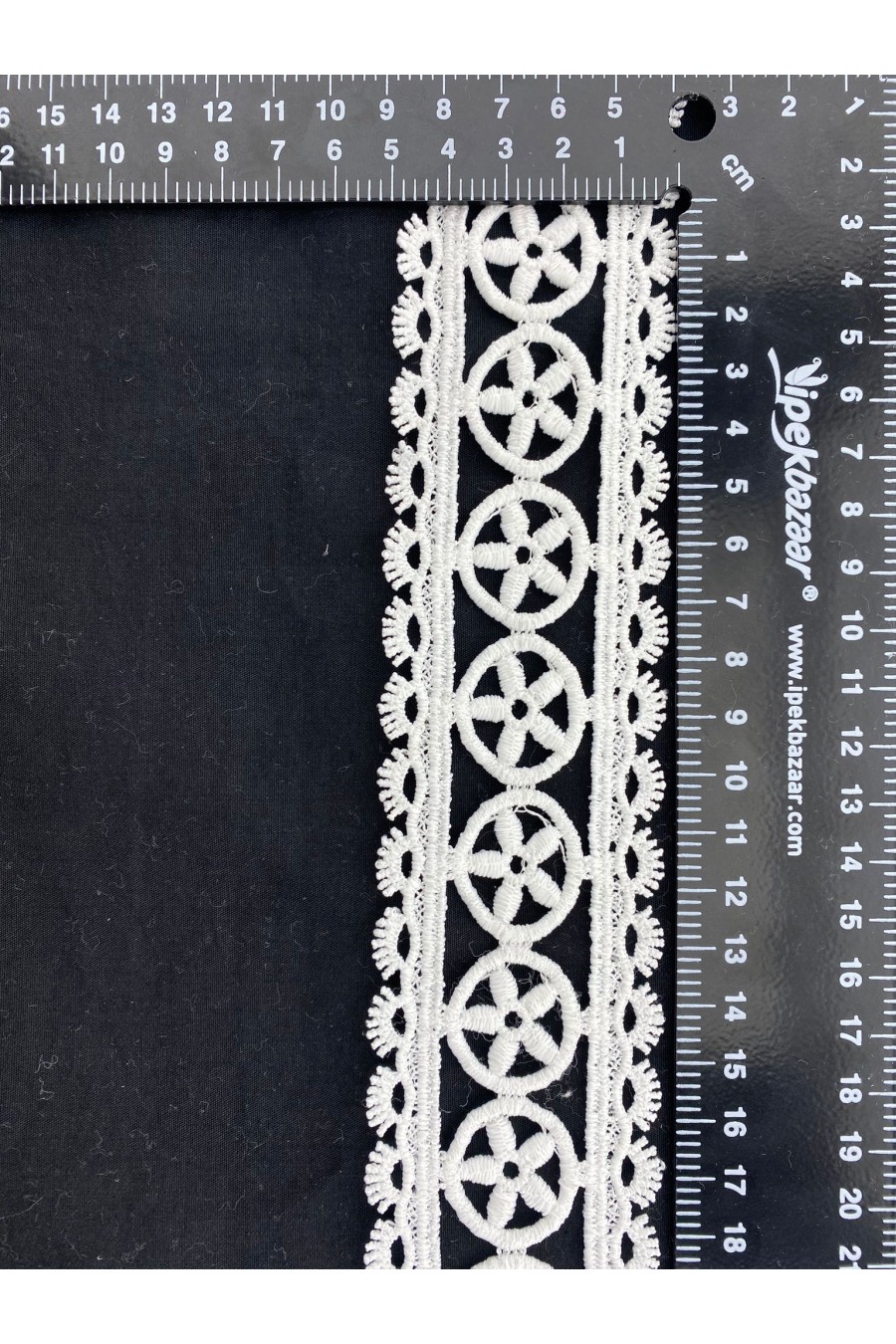 Mat Polyester Güpür Brode Bant, 5 cm