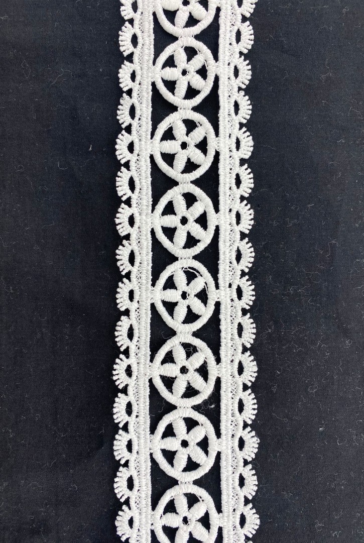 Mat Polyester Güpür Brode Bant, 5 cm