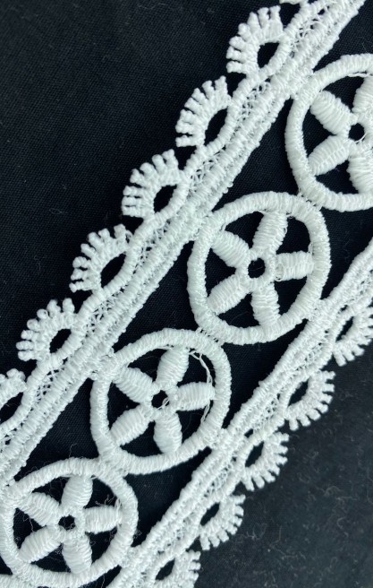 Mat Polyester Güpür Brode Bant, 5 cm