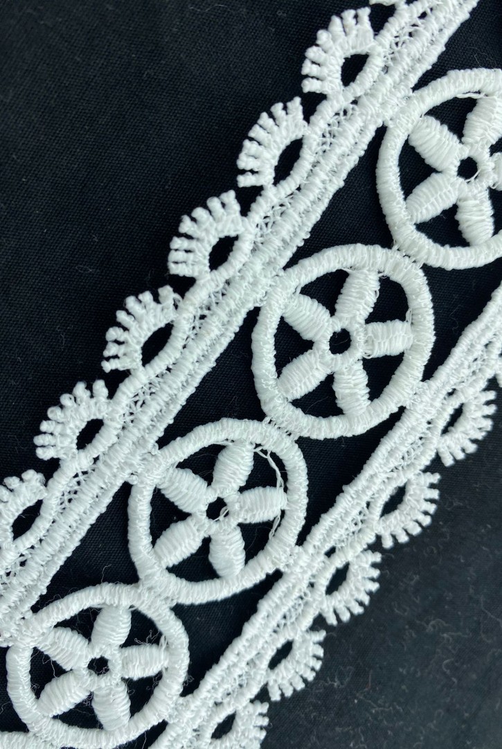 Mat Polyester Güpür Brode Bant, 5 cm