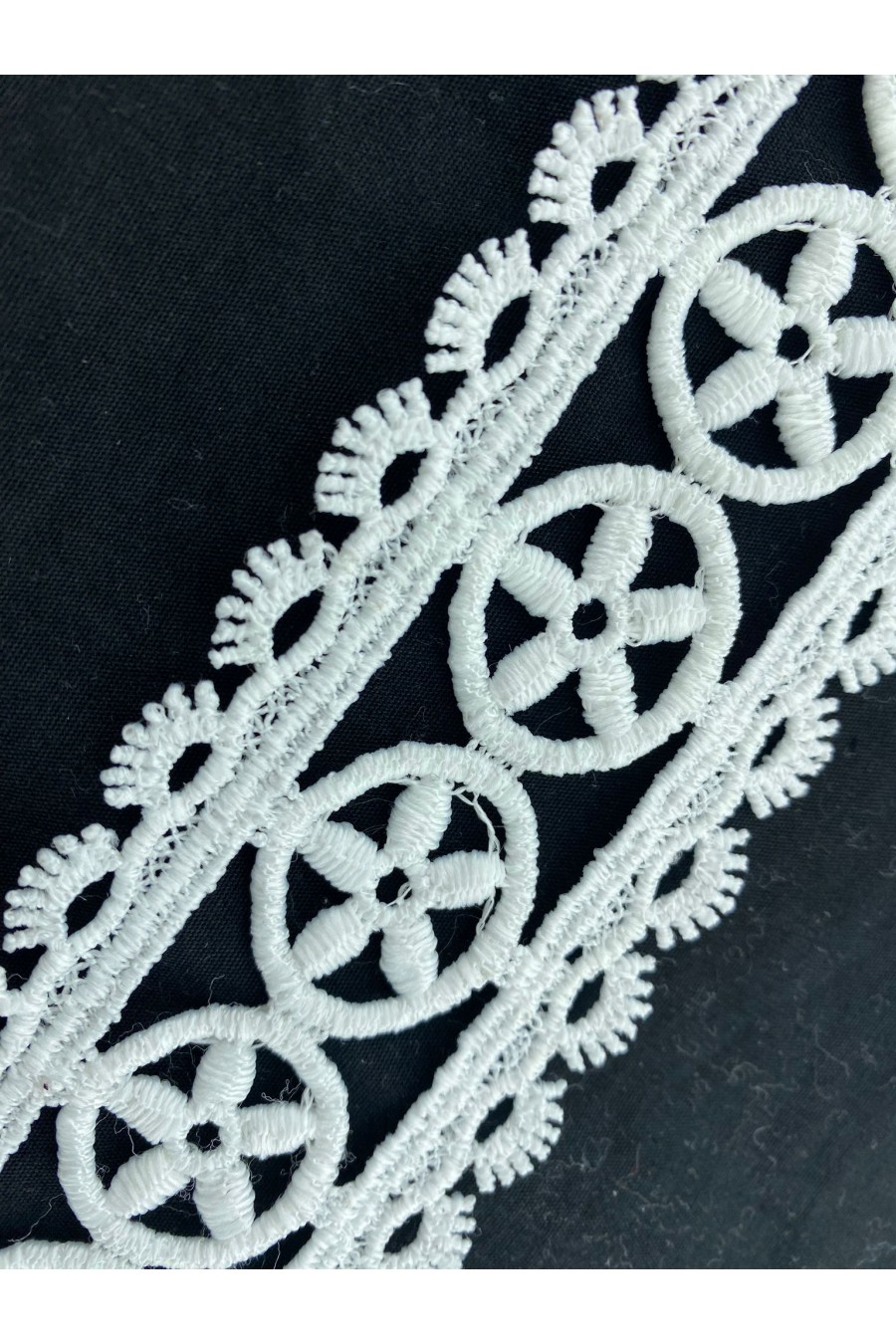 Mat Polyester Güpür Brode Bant, 5 cm