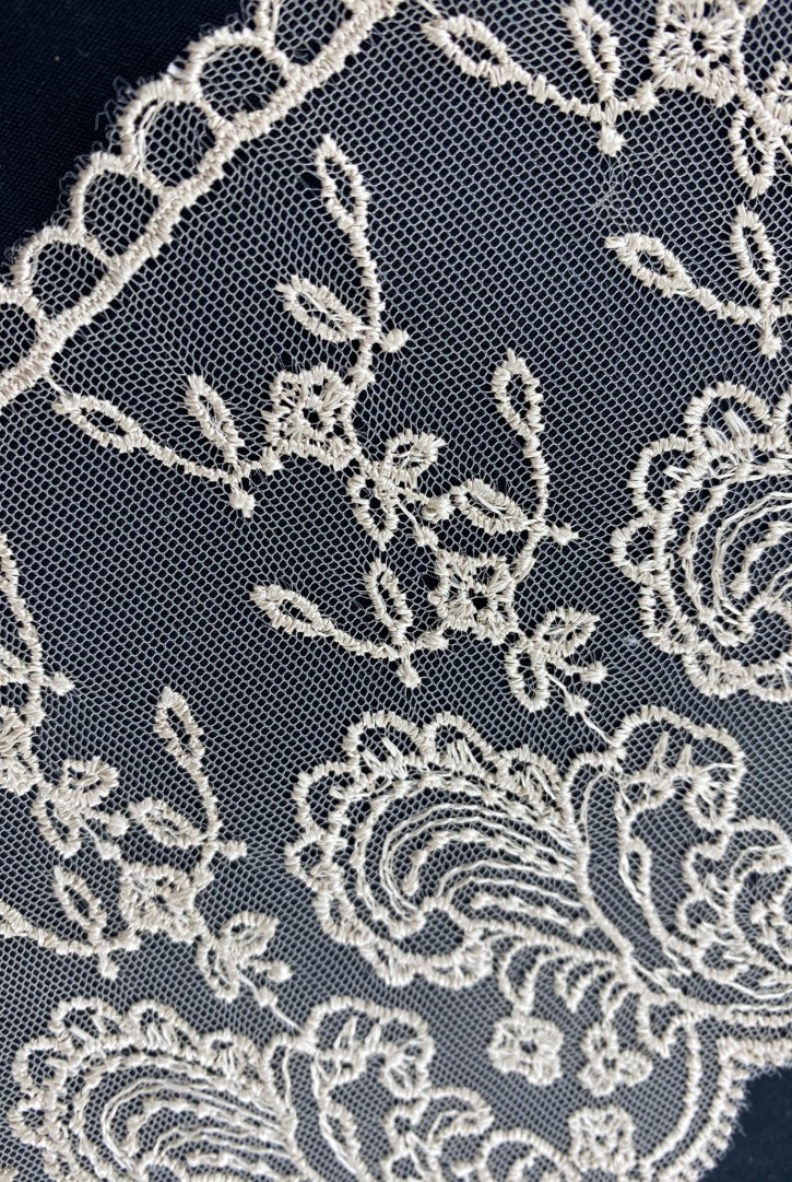 Tül Üzeri Gold Brode Bant