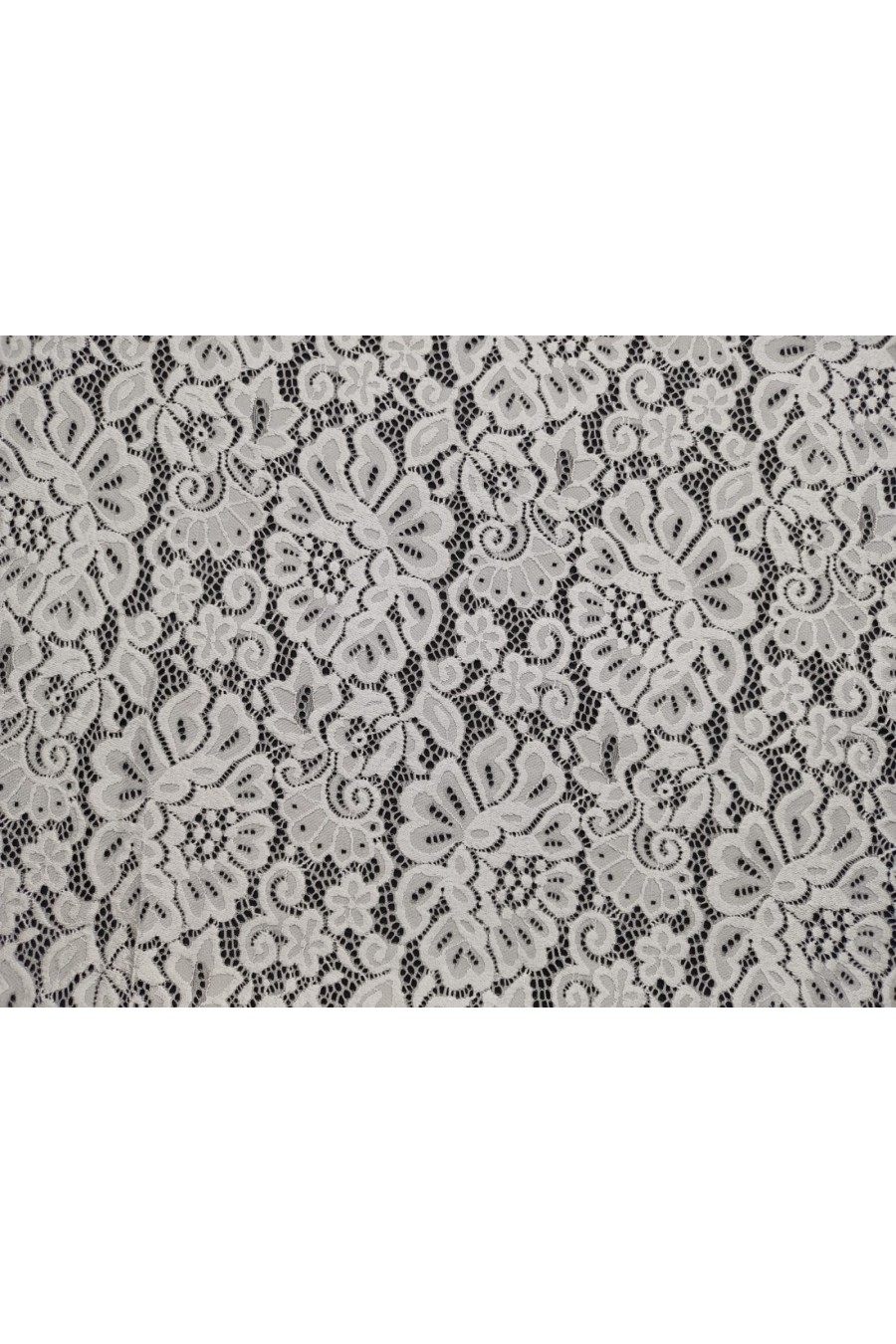 Gri Likralı Naylon Dantel Kumaş