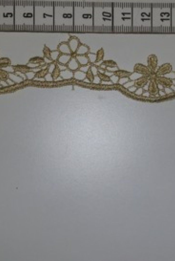 Brode Güpür Bant Polyester Lurex Simli Yerli Gold