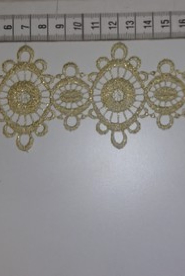 Gold Simli Lurex Güpür Brode Bant, Yerli