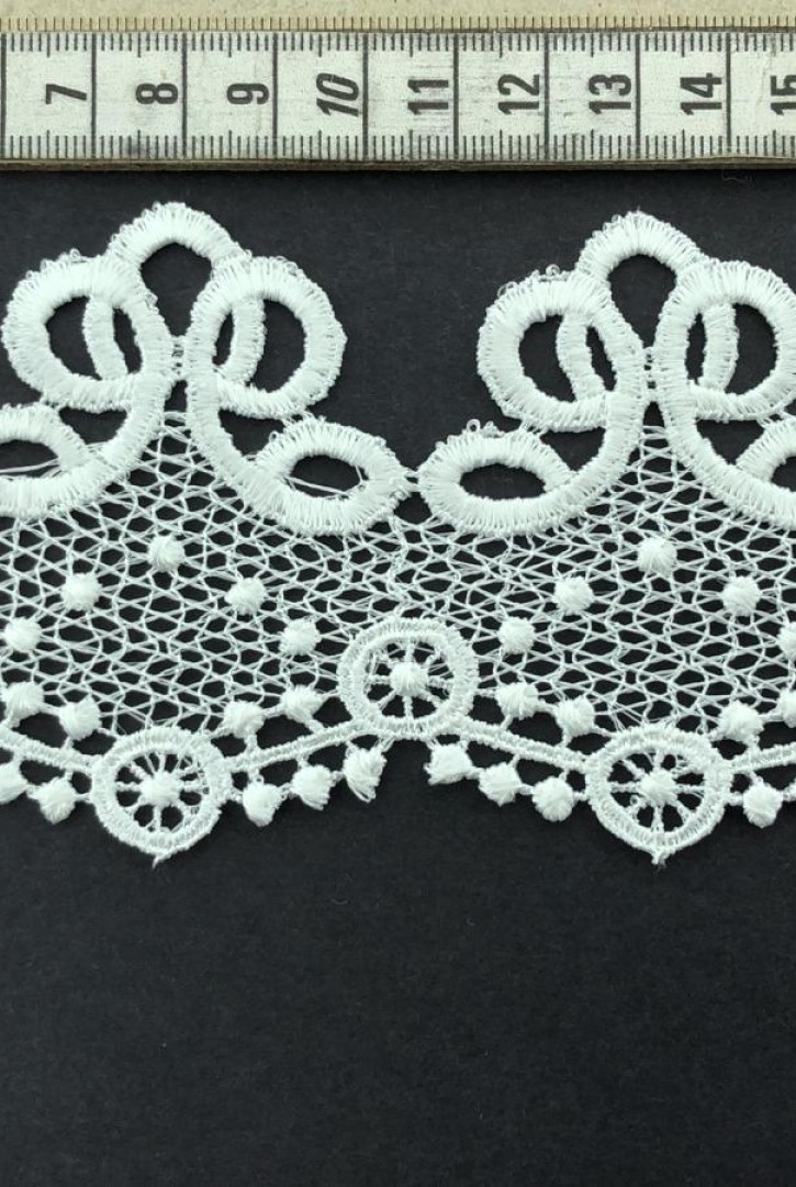 Parlak Ham Polyester Güpür Brode Bant, 7 cm