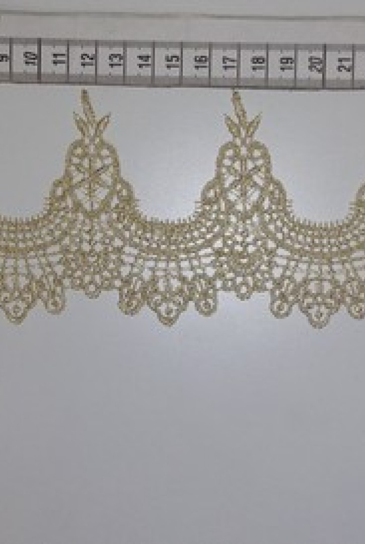 Simli Gold Lurex Güpür Brode Bant, Yerli