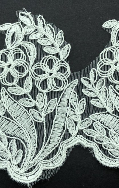 Ham Düz Kordlu Aplik Polyester Brode