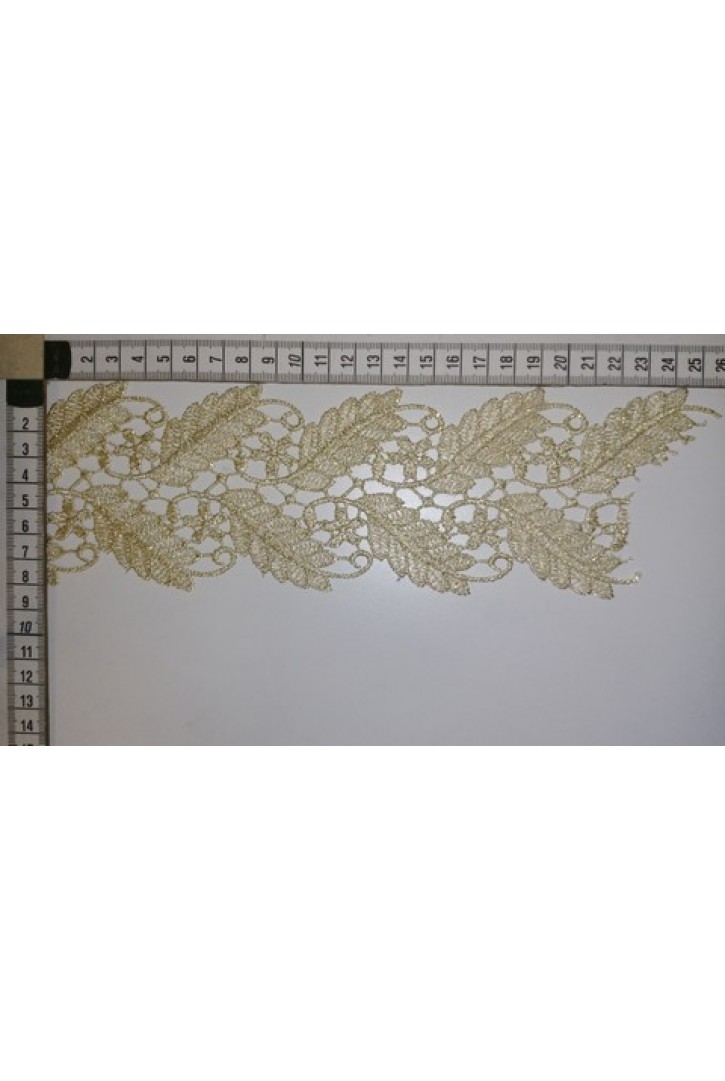 Gold Simli Lurex İşlemeli Güpür Brode Bant, Yerli