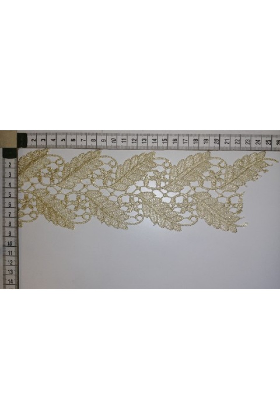 Gold Simli Lurex İşlemeli Güpür Brode Bant, Yerli
