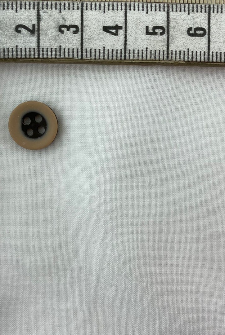 Bej-Kahve Renk Yerli 13 mm Çubuk Düğme, Polyester