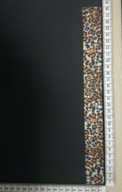 Leopar Desenli Taşlı Raşel Bant, 3 cm