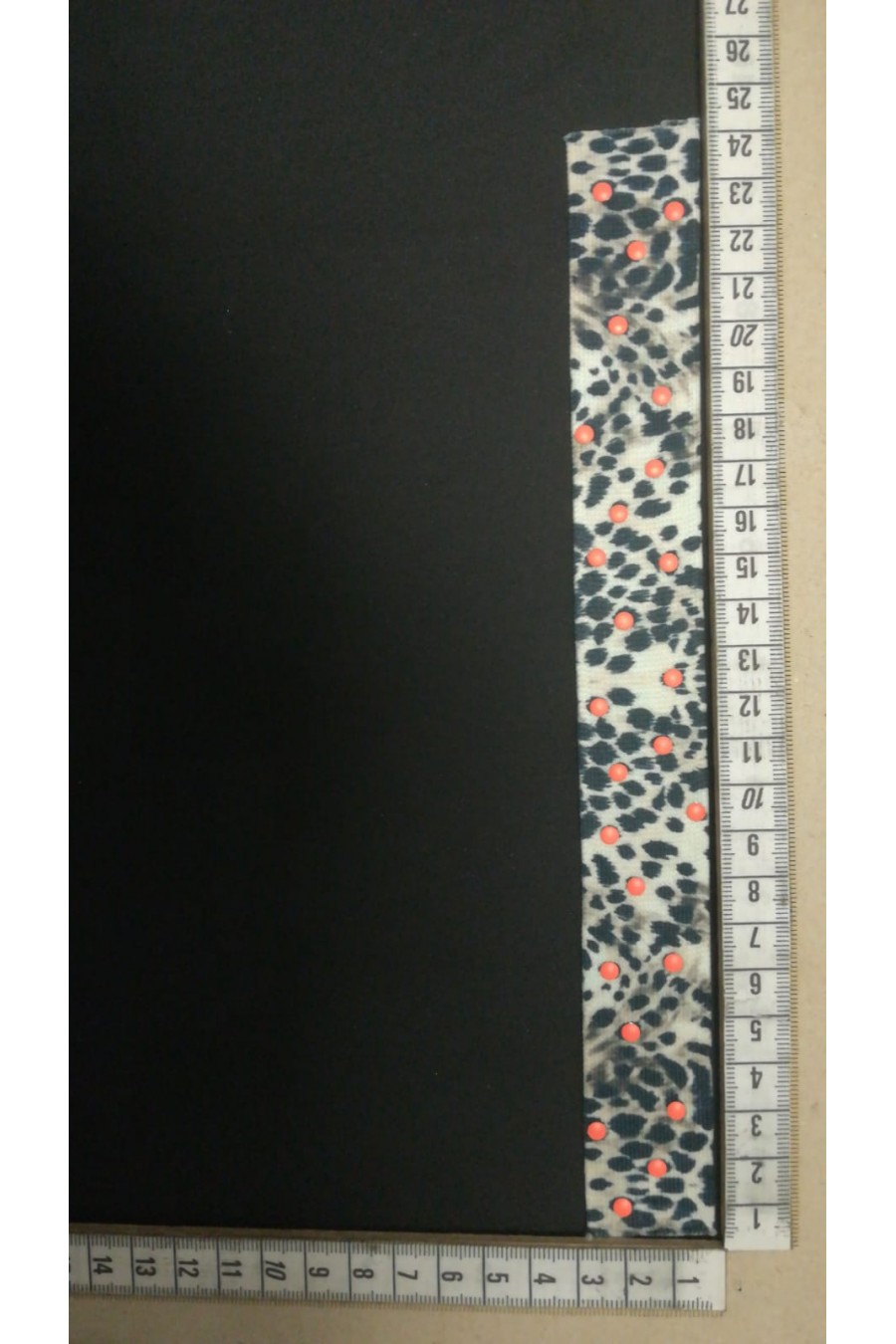 Neon Turuncu Taşlı Leopar Desenli Raşel Bant, 3 cm