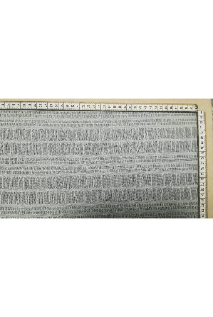 Beyaz Likralı Pliseli Naylon Tül Kumaş, 145 cm