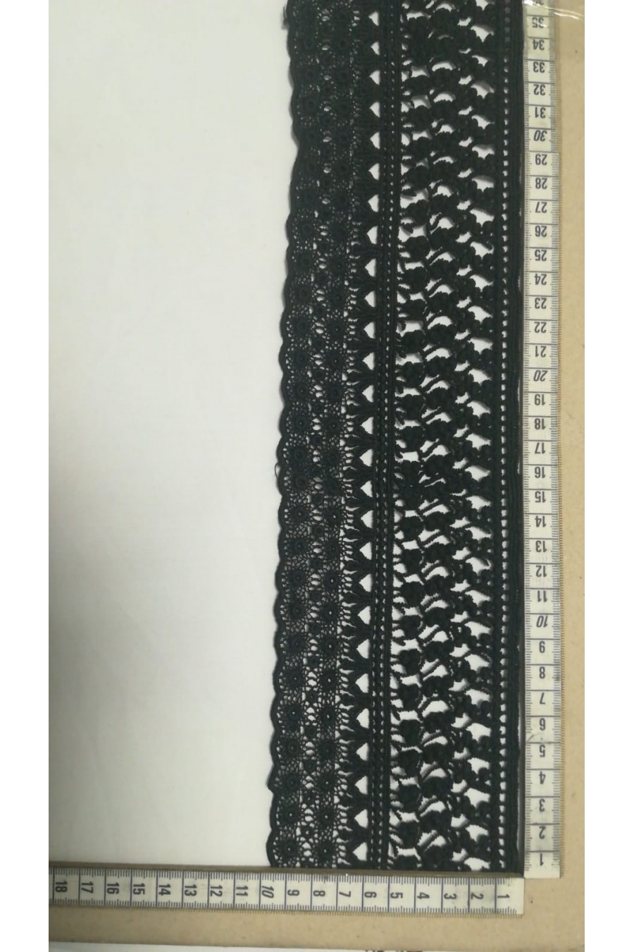 Siyah Mat Polyester Güpür Brode Bant