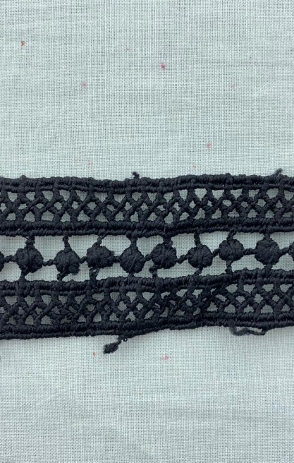 Siyah Mat Polyester Düz Brode Bant