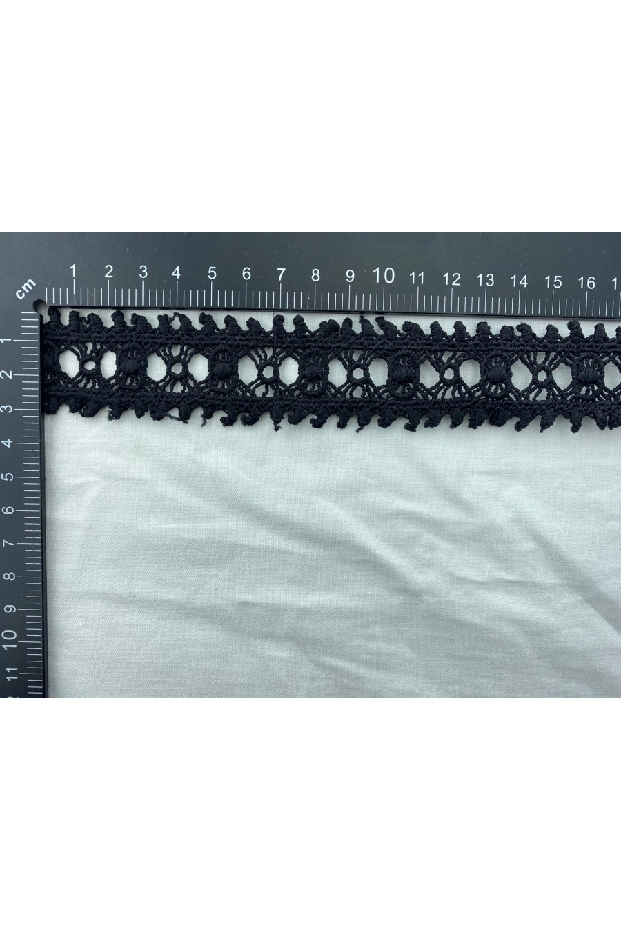 6019-METRE Siyah Mat Polyester Güpür Brode Bant