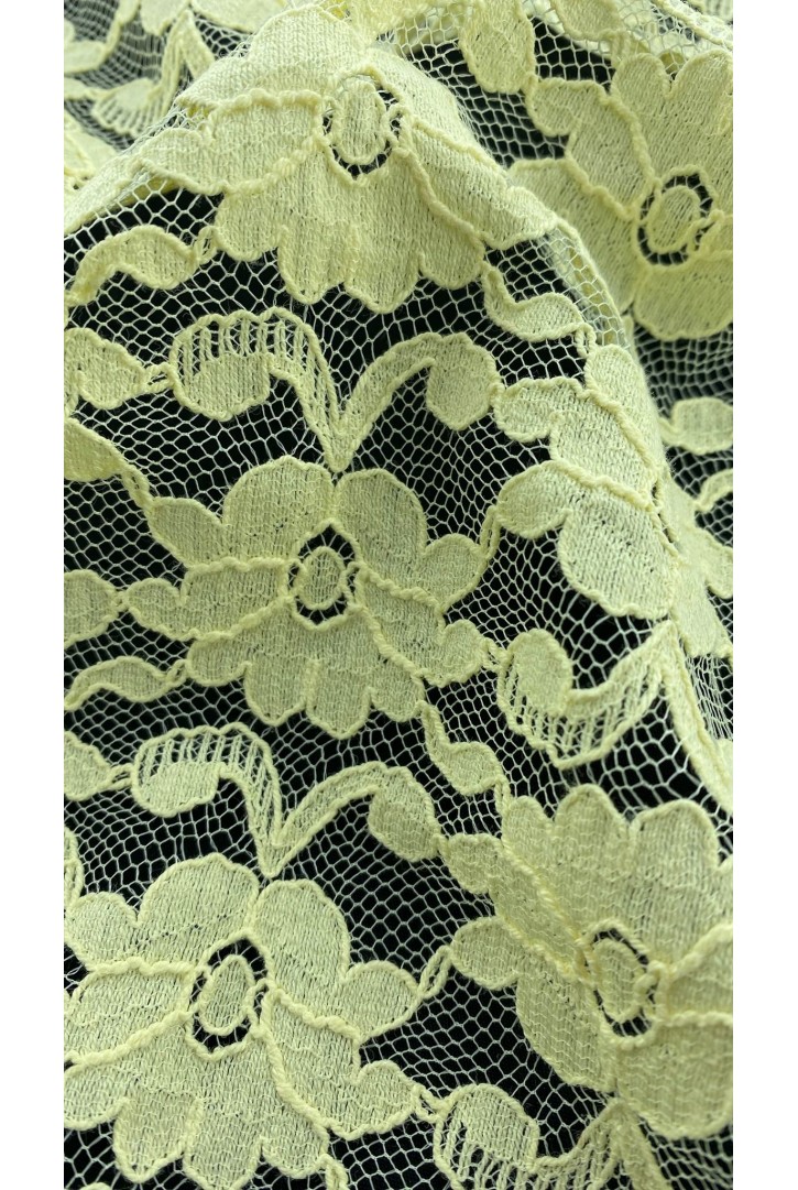 5863 DANTEL/YERLİ/LEZ/TÜL ÜZERİ/POLYESTER/KORDLU/SARI/150 CM