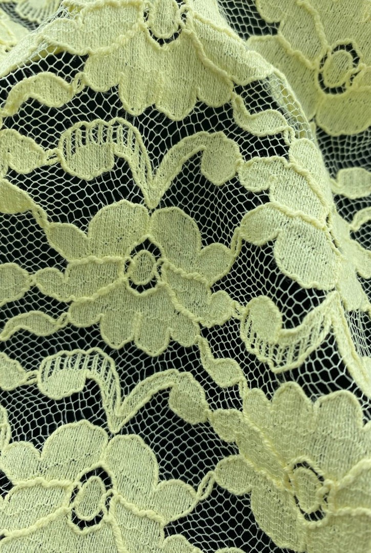 5863 DANTEL/YERLİ/LEZ/TÜL ÜZERİ/POLYESTER/KORDLU/SARI/150 CM