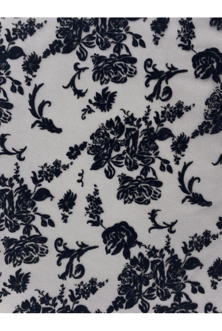 Siyah Likralı Tül Kumaş