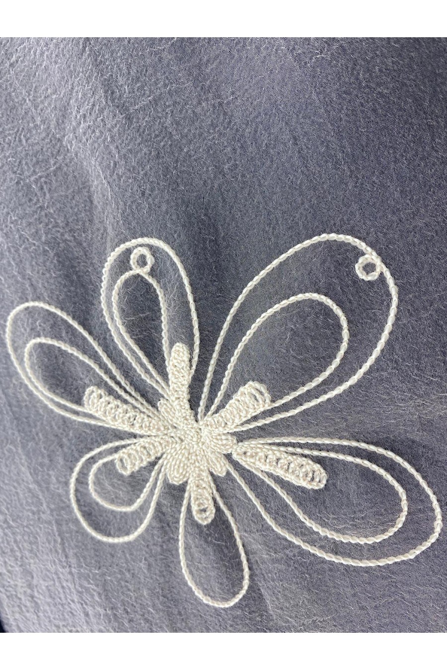 19045-METRE Dalyan İşlemeli Pembe Organze Kumaş, Krem İpli