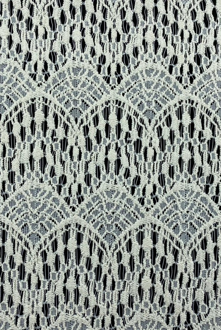 Kabartmalı Fiks Yapıda Pamuk Naylon Dantel, İthal