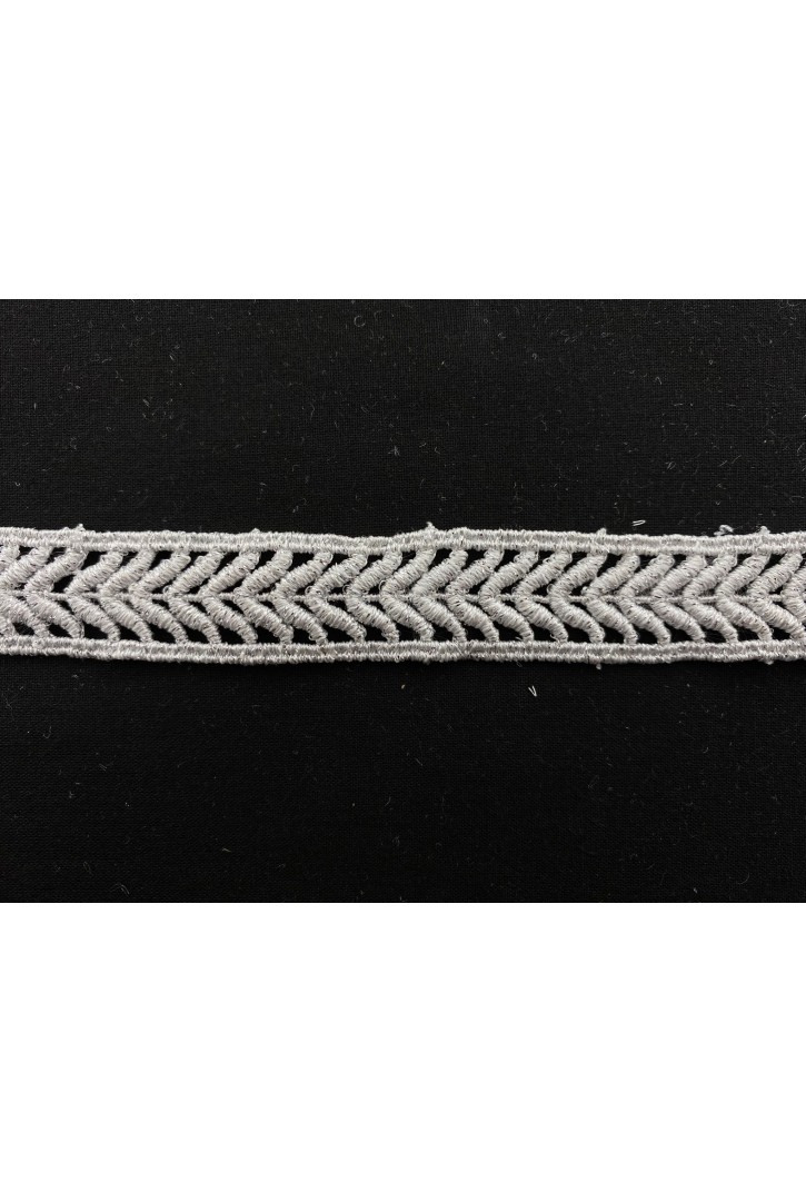 2 cm Gümüş Lurex Güpür Brode Bant, Yerli