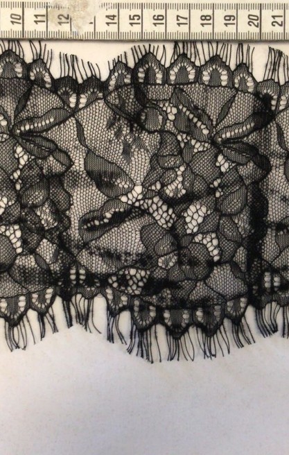 Siyah Sakallı Flok Dantel, Naylon