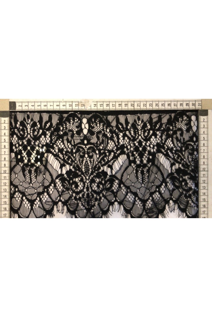 Siyah Sakallı Flok Naylon Dantel Bant