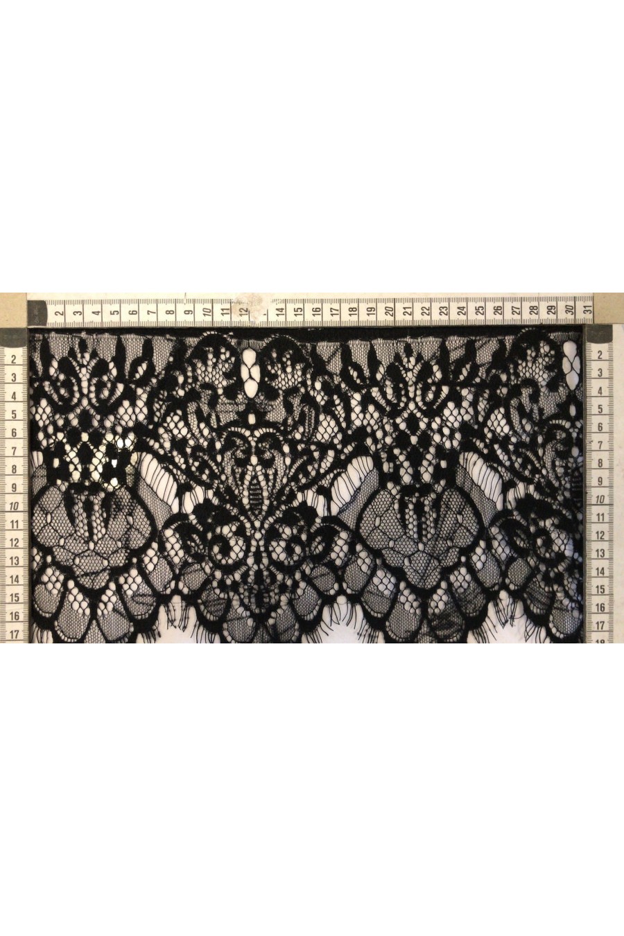 Siyah Sakallı Flok Naylon Dantel Bant