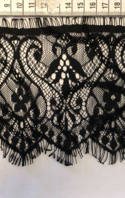 Siyah Sakallı Naylon Flok Dantel