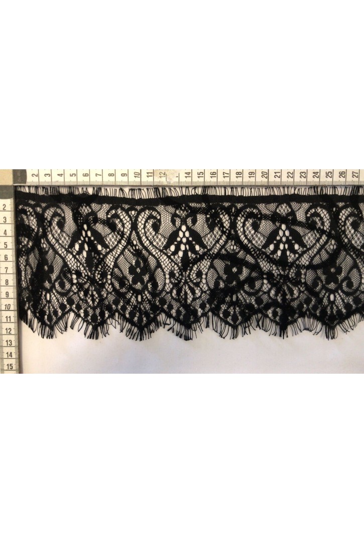 Siyah Sakallı Naylon Flok Dantel