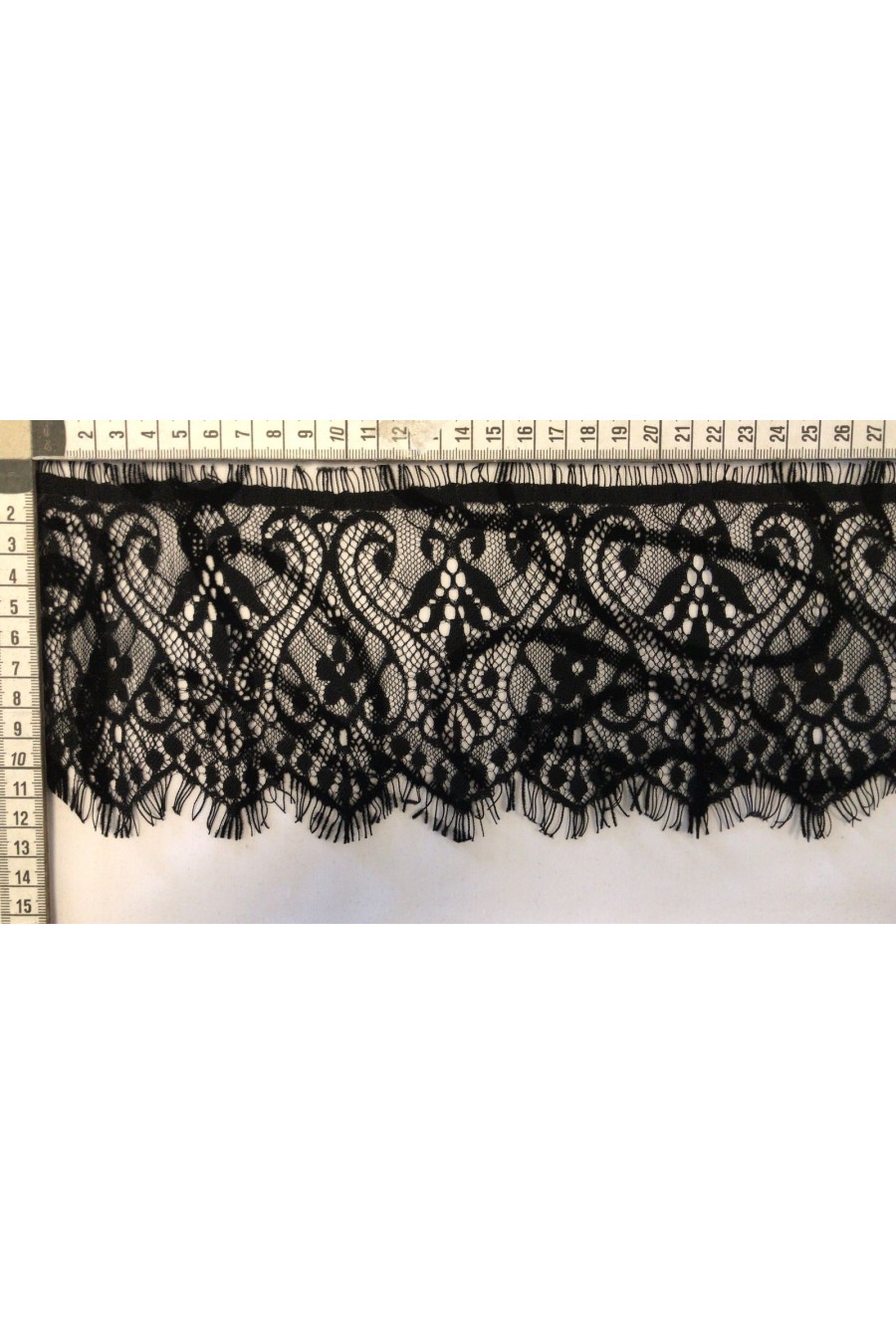 Siyah Sakallı Naylon Flok Dantel
