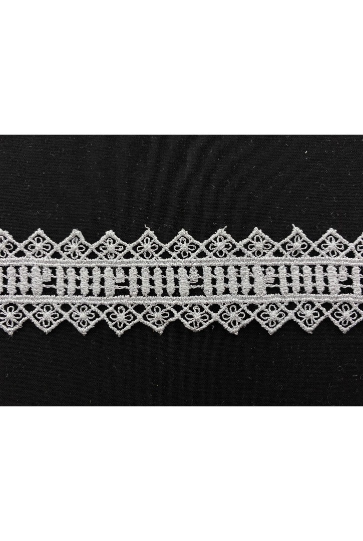 4 cm Genişliğinde Gümüş Lurex Güpür Brode Bant