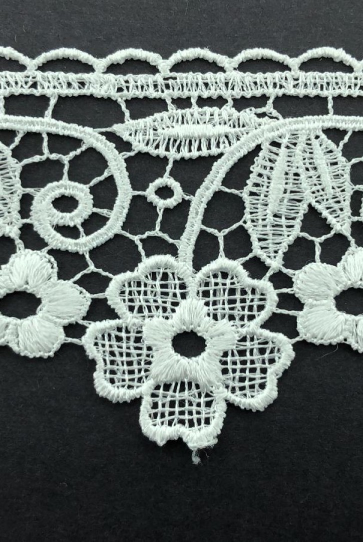 Parlak Ham Polyester Güpür Brode Bant, 6 cm