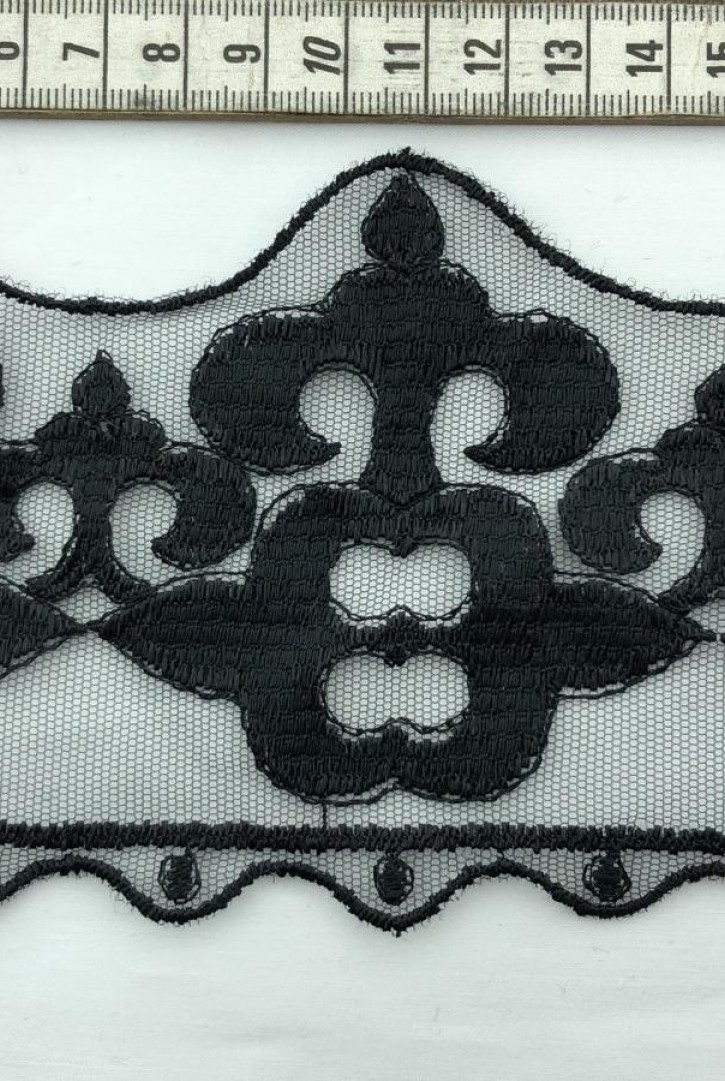 4131 BRODE/YERLİ/BANT/POLYESTER/KORDENELİ/SİYAH