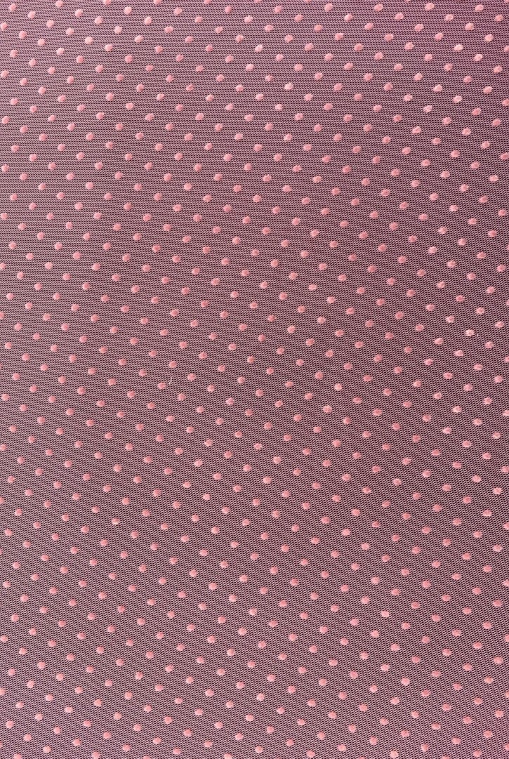 Gül Kurusu Flok Baskılı Büyük Puantiyeli Tül