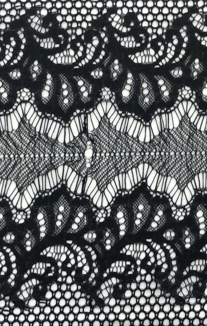 Siyah Rijit Polyester Dantel, Yerli