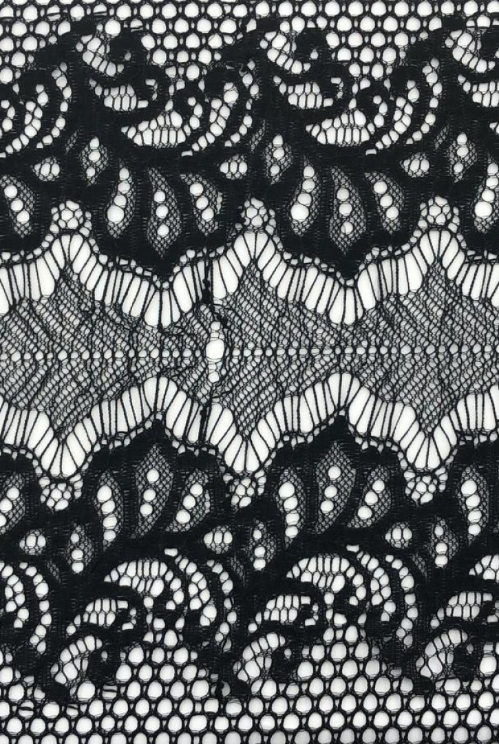 Siyah Rijit Polyester Dantel, Yerli