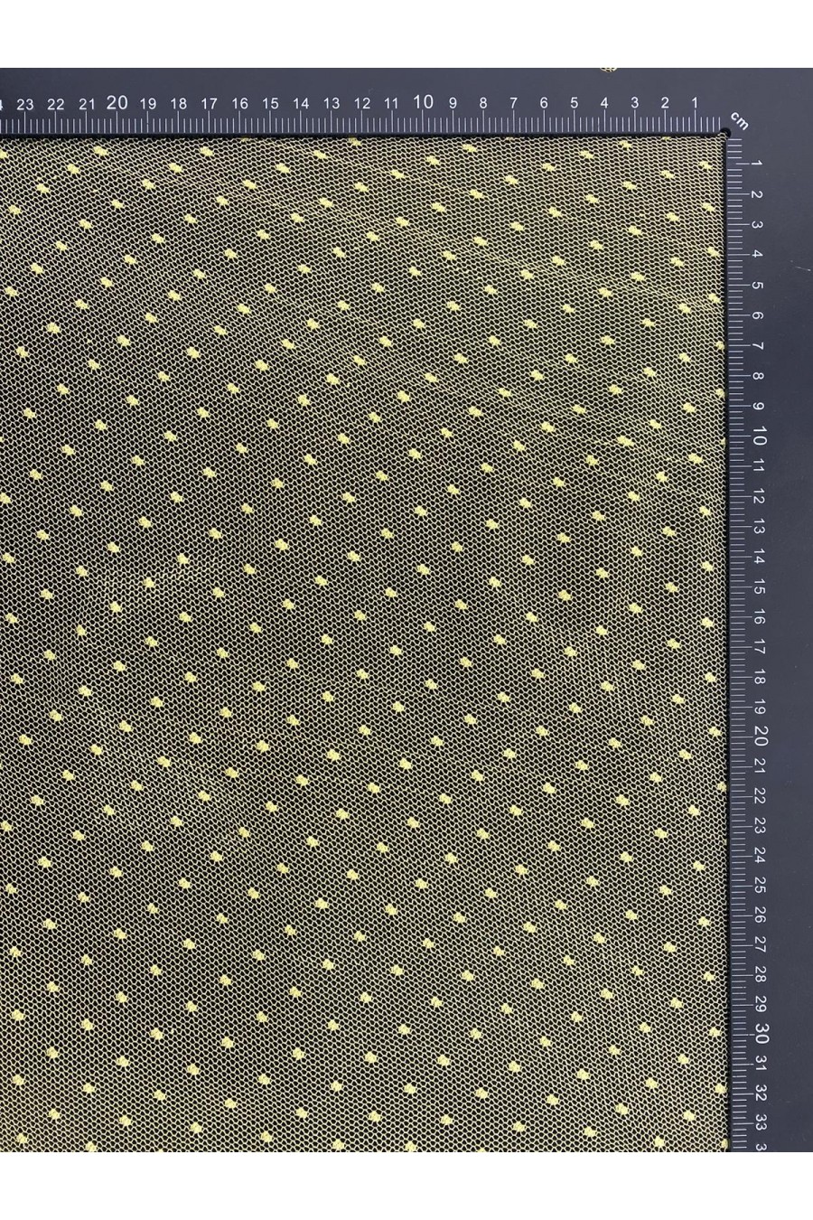 Sarı Puantiyeli Tül Kumaş - 135 cm