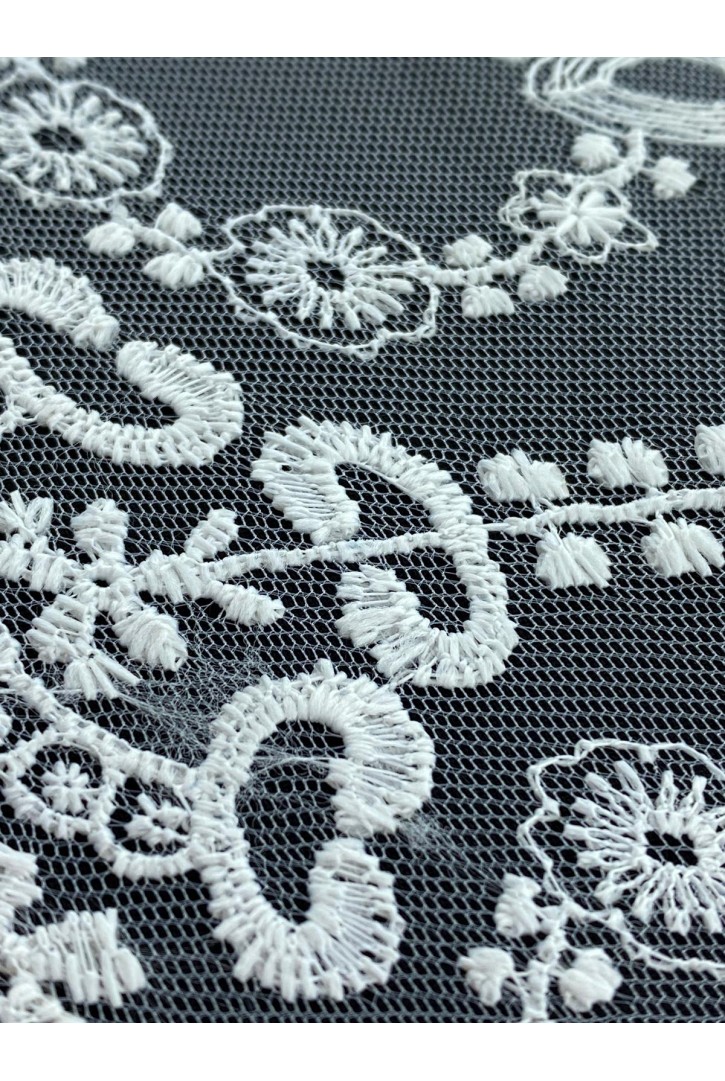 Ham Tül Üzeri Polyester Brode Bant