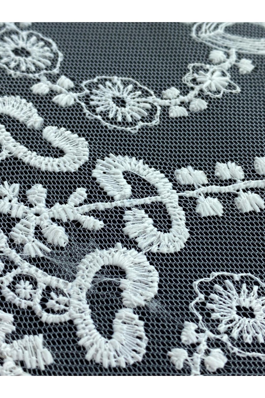 9087-METRE Ham Tül Üzeri Polyester Brode Bant