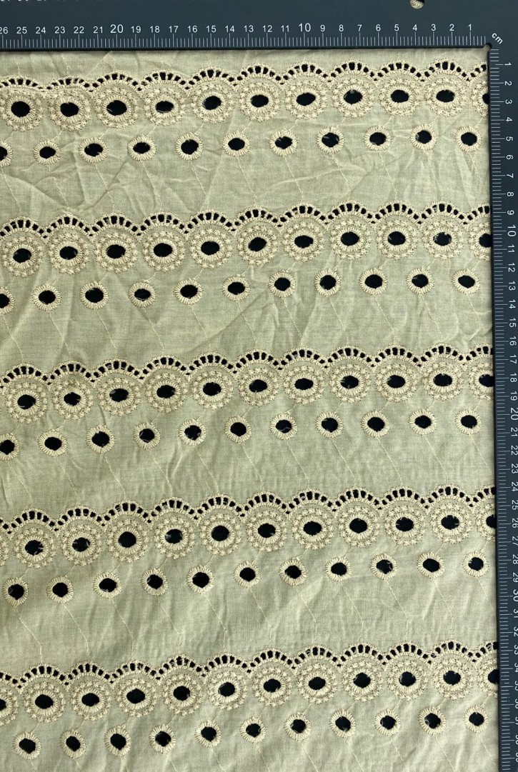 Sütlü Kahve Hatalı Bant Brode, Vual Kumaş