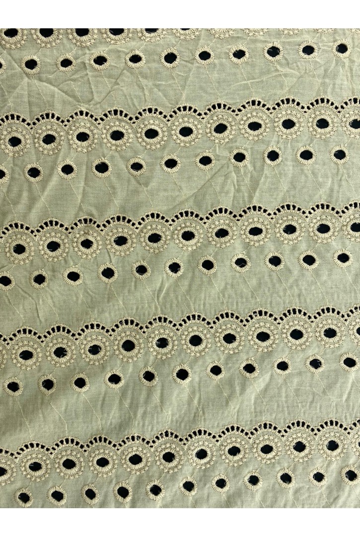 Sütlü Kahve Hatalı Bant Brode, Vual Kumaş